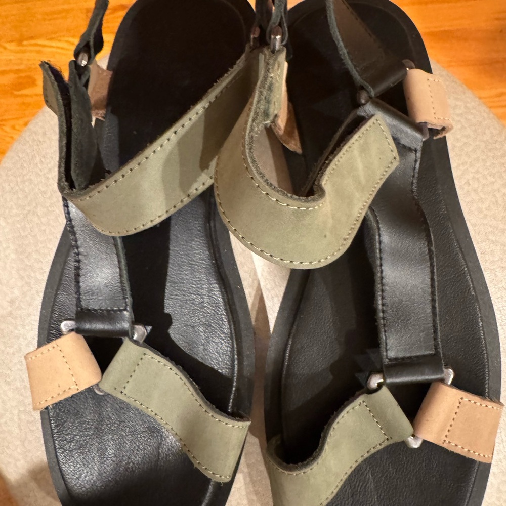 Tan, Black and Olive Women's Sandals- comfy like Teva’s all leather hand made